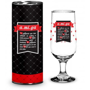 TAÇA NO TUBETE 300ML - AMIGAS - A.MI.GA