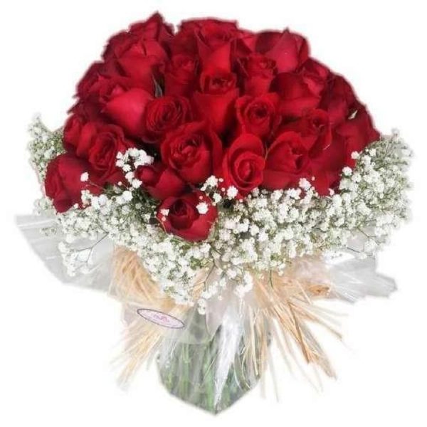 Buquê de 60 Rosas Vermelhas